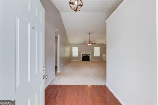 738 Baskins, Winder, GA 30680 - corridor featuring light wood-style floors and lofted ceiling