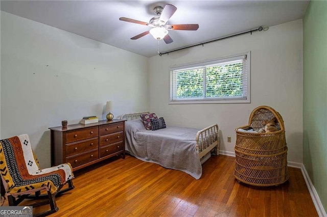 3300 Wiltshire Dr, Avondale Estates, GA 30002 - bedroom with wood finished floors and a ceiling fan