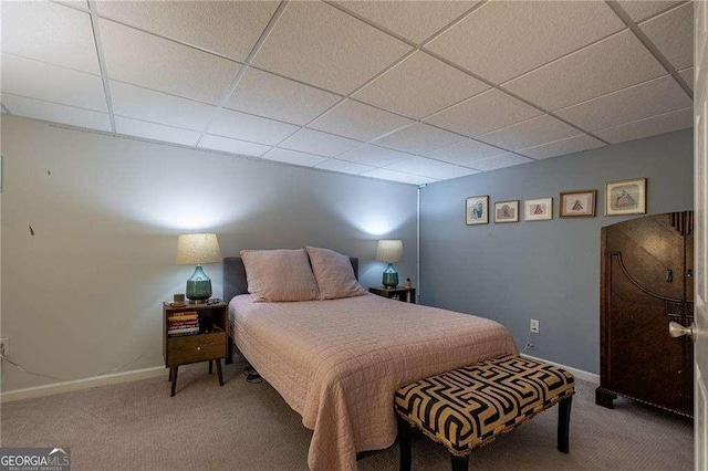 3300 Wiltshire Dr, Avondale Estates, GA 30002 - carpeted bedroom featuring a drop ceiling and baseboards