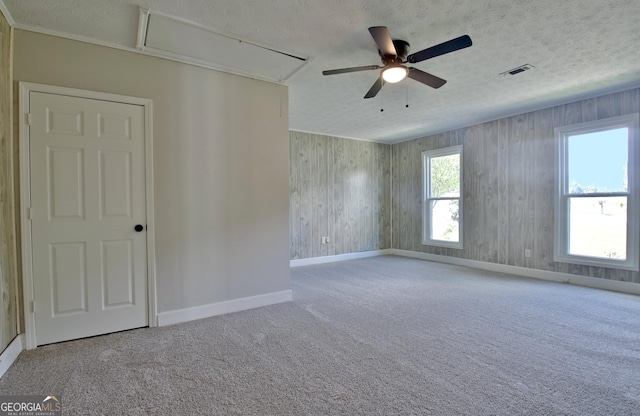 110 Chesterfield Ct, Fayetteville, GA 30214 - unfurnished room featuring attic access, a ceiling fan, carpet flooring, and a textured ceiling