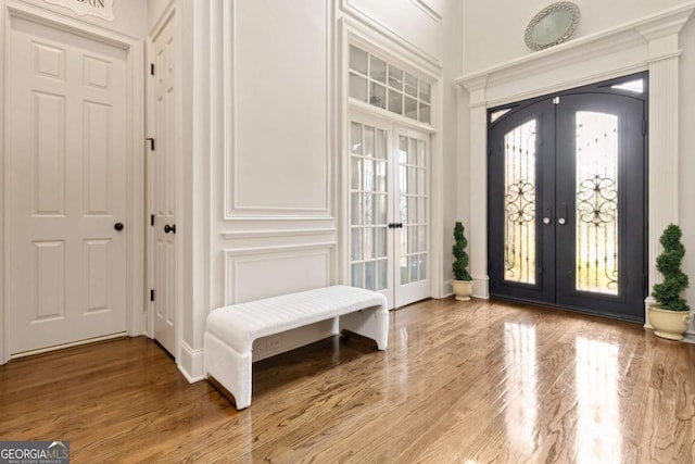 2230 Cambridge Hill Ct, Dacula, GA 30019 - entryway with french doors and wood finished floors