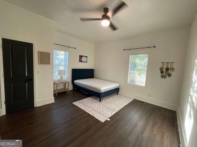 535 Walnut St, Hapeville, GA 30354 - bedroom with dark wood-type flooring and ceiling fan