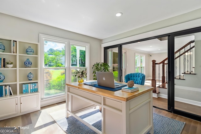 115 Edgewater Way, Peachtree City, GA 30269 - office area featuring light wood-type flooring and recessed lighting