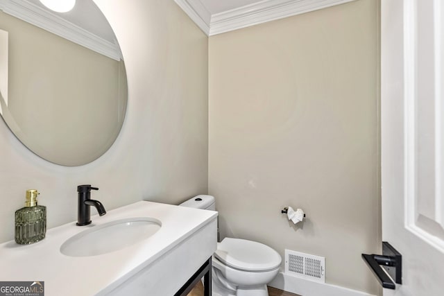 115 Edgewater Way, Peachtree City, GA 30269 - half bath with crown molding and vanity