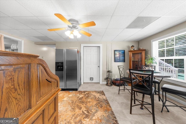 221 Timber Ridge Dr, Clarkesville, GA 30523 - dining area with a drop ceiling and a ceiling fan