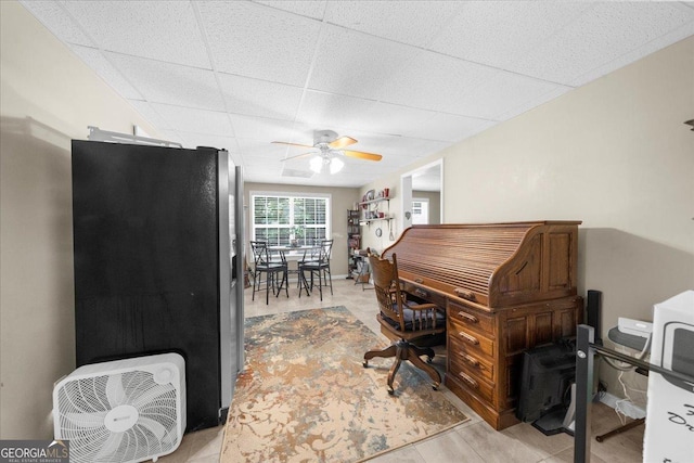 221 Timber Ridge Dr, Clarkesville, GA 30523 - office space with a ceiling fan and a paneled ceiling