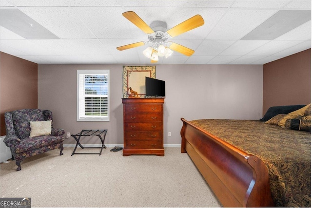 221 Timber Ridge Dr, Clarkesville, GA 30523 - carpeted bedroom featuring a drop ceiling and ceiling fan
