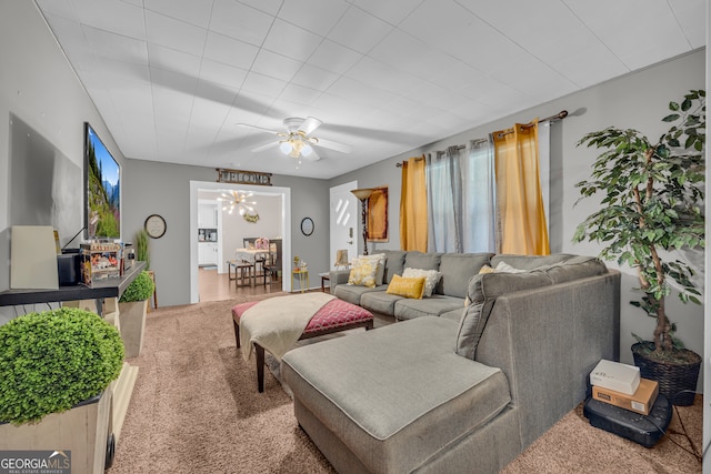 116 Rickman St, Toccoa, GA 30577 - carpeted living room featuring ceiling fan