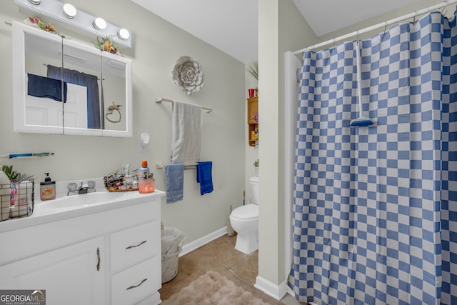 116 Rickman St, Toccoa, GA 30577 - full bathroom with vanity, a shower with shower curtain, and tile patterned flooring
