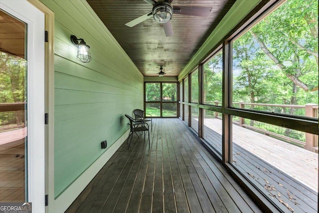 2092 Pleasant Hill Rd NE, Ranger, GA 30734 - unfurnished sunroom featuring ceiling fan