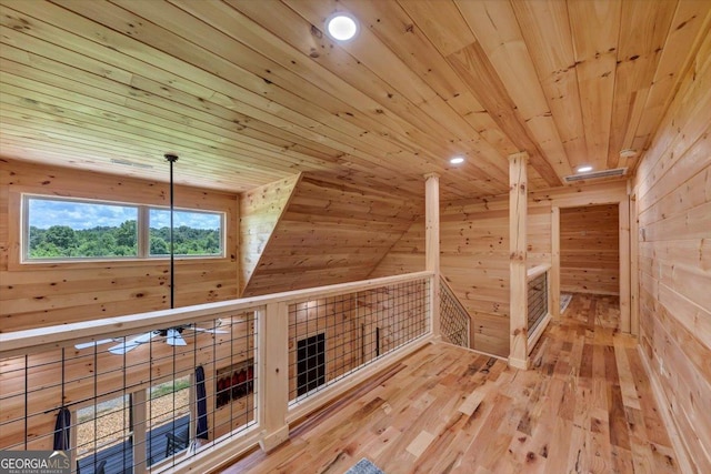 2092 Pleasant Hill Rd NE, Ranger, GA 30734 - bonus room with wooden ceiling, wood walls, light wood-style floors, and recessed lighting