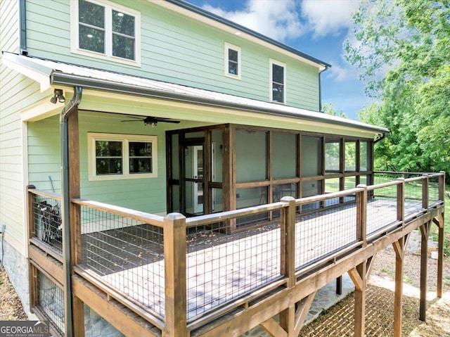 2092 Pleasant Hill Rd NE, Ranger, GA 30734 - rear view of house featuring a sunroom and a wooden deck