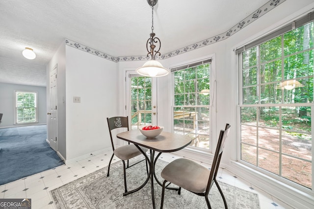 3 Maplelake Dr, Acworth, GA 30101 - dining space featuring a textured ceiling and light floors