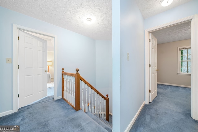 3 Maplelake Dr, Acworth, GA 30101 - hall with an upstairs landing, a textured ceiling, and carpet flooring