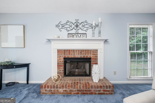 3 Maplelake Dr, Acworth, GA 30101 - detailed view of carpet floors and a brick fireplace