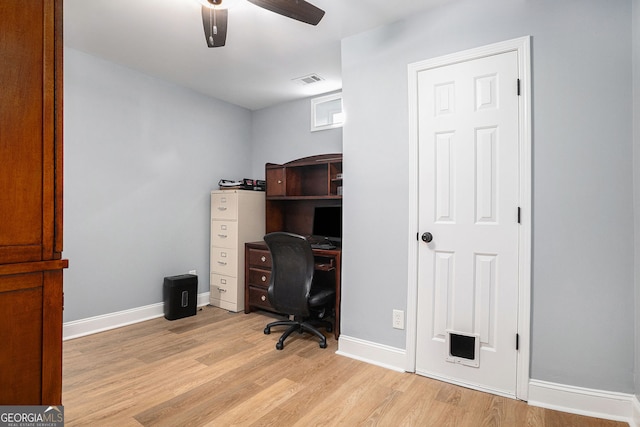 351 Prestbury Ct, Suwanee, GA 30024 - office area featuring light wood-style floors and ceiling fan