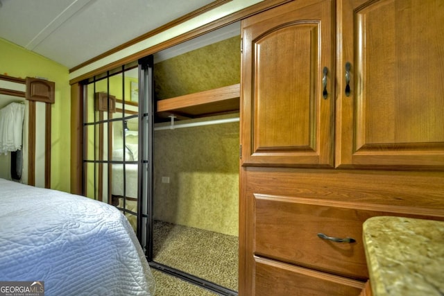 236 31st St Unit C638, Ellijay, GA 30540 - carpeted bedroom featuring vaulted ceiling