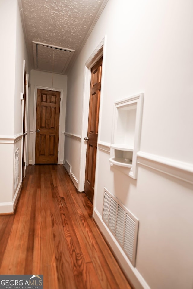 500 Holmes St, Barnesville, GA 30204 - hall featuring attic access and wood finished floors