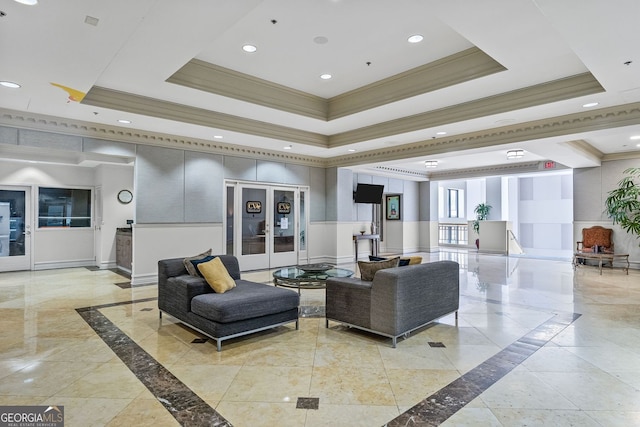 1280 W Peachtree St NW Unit 808, Atlanta, GA 30309 - lobby featuring crown molding, recessed lighting, and wainscoting