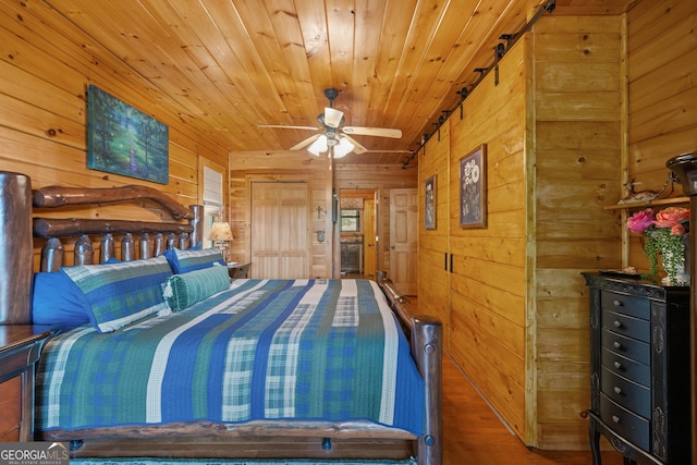115 Wildcat Run, Suches, GA 30572 - bedroom with wooden walls and wood ceiling