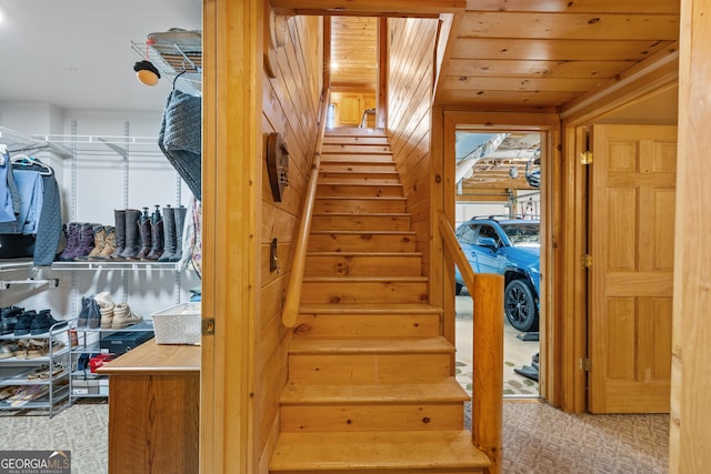 115 Wildcat Run, Suches, GA 30572 - staircase featuring carpet floors