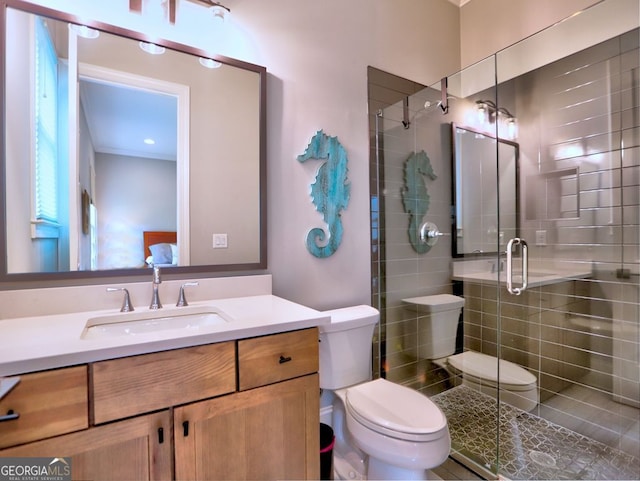 913 Sunny Meadows Ln, Marietta, GA 30062 - bathroom featuring vanity and a shower stall