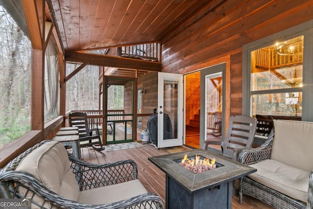 230 Grove Ln Unit 3642, Ellijay, GA 30540 - wooden terrace with an outdoor fire pit and area for grilling