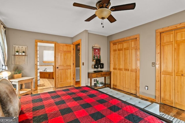 230 Grove Ln Unit 3642, Ellijay, GA 30540 - foyer entrance with wood finished floors and ceiling fan