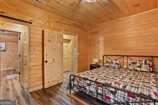 230 Grove Ln Unit 3642, Ellijay, GA 30540 - bedroom with wood walls, wood finished floors, and wooden ceiling