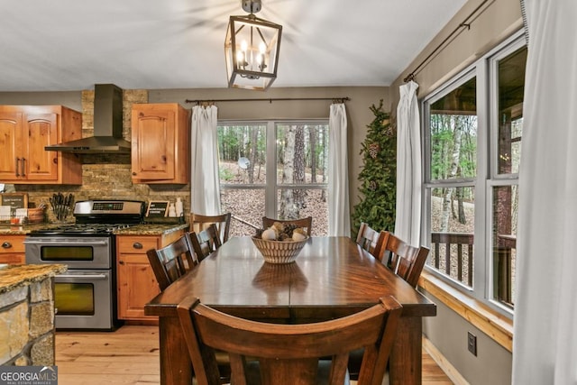 230 Grove Ln Unit 3642, Ellijay, GA 30540 - dining room with plenty of natural light, light wood-style floors, and a chandelier