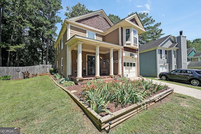 1313 Old Countryside Cir, Stone Mountain, GA 30083 - victorian-style house featuring covered porch, concrete driveway, and a garage