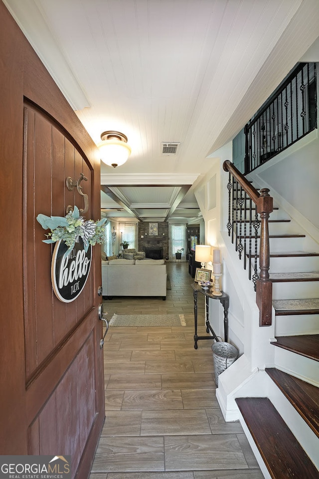 1313 Old Countryside Cir, Stone Mountain, GA 30083 - entrance foyer with stairs and light wood finished floors
