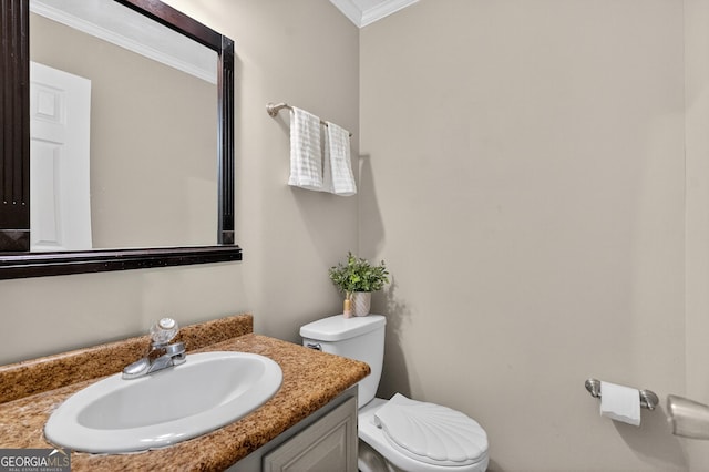 106 Ivy Ct, Lagrange, GA 30241 - half bath featuring crown molding and vanity