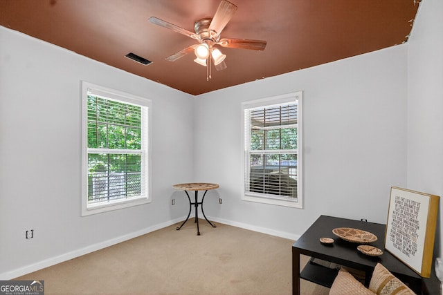 106 Ivy Ct, Lagrange, GA 30241 - miscellaneous room with healthy amount of natural light, carpet, and a ceiling fan