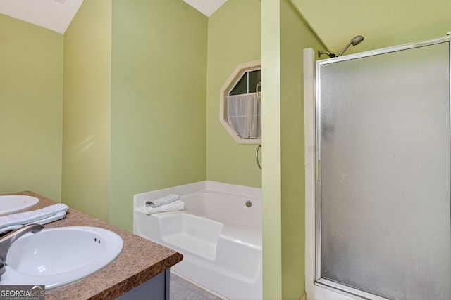 106 Ivy Ct, Lagrange, GA 30241 - full bathroom featuring a stall shower, double vanity, and a bath