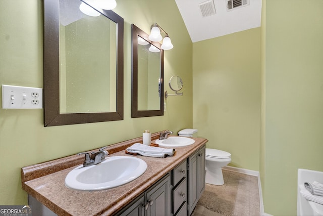 106 Ivy Ct, Lagrange, GA 30241 - bathroom with double vanity and vaulted ceiling