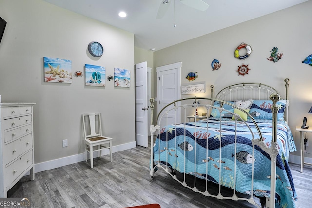 682 Tanglewood Ln, Ellijay, GA 30540 - bedroom featuring wood finished floors and a ceiling fan