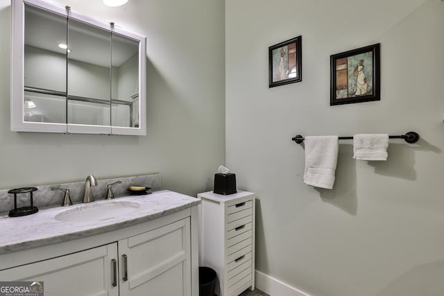 682 Tanglewood Ln, Ellijay, GA 30540 - bathroom with vanity and baseboards