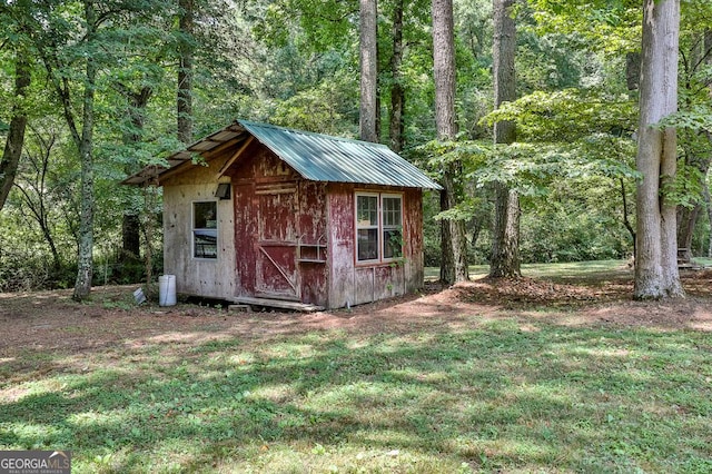 682 Tanglewood Ln, Ellijay, GA 30540 - view of shed featuring a forest view