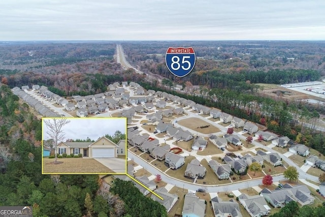 691 Walnut Woods Dr, Braselton, GA 30517 - aerial perspective of suburban area featuring property parcel outlined