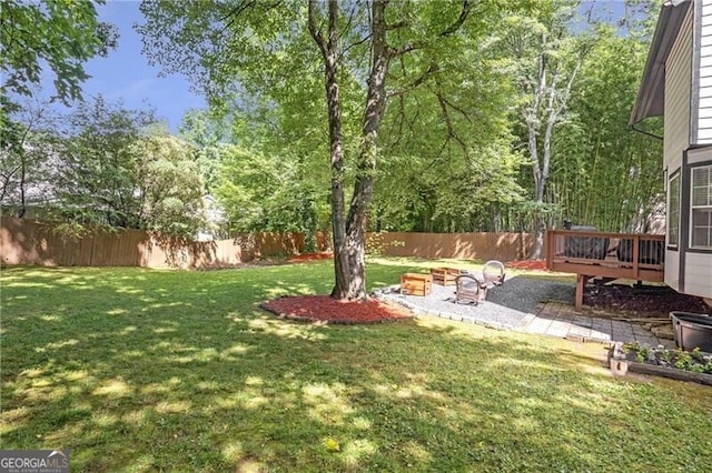 410 Sheringham Ct, Roswell, GA 30076 - fenced backyard featuring a deck