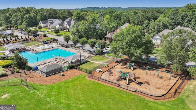 2470 Green Mountain Dr, Braselton, GA 30517 - aerial view of a pool area and a heavily wooded area