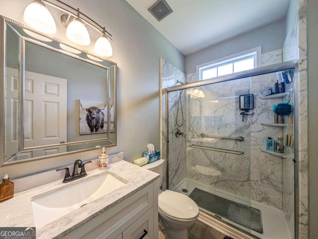 1511 Rocky Knoll Ln, Dacula, GA 30019 - bathroom with vanity and a marble finish shower
