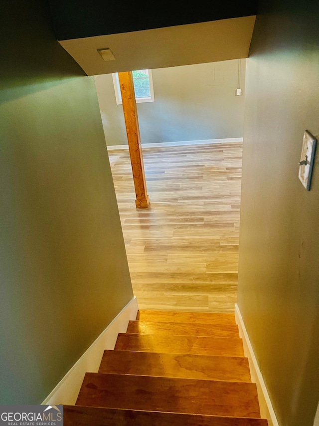 935 Mccall Rd, Macon, GA 31217 - staircase featuring wood finished floors and baseboards