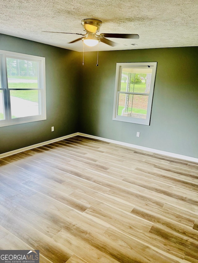 935 Mccall Rd, Macon, GA 31217 - spare room featuring light wood-type flooring, a ceiling fan, and a textured ceiling