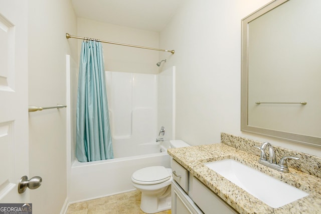 232 Shelton Cir, Temple, GA 30179 - bathroom with vanity, shower / tub combo, and tile patterned flooring