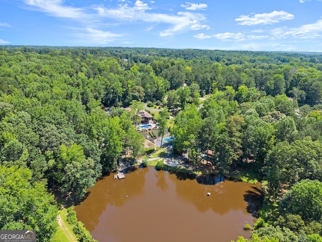 1572 Azalea Dr, Lawrenceville, GA 30043 - drone / aerial view of a forest and a nearby body of water