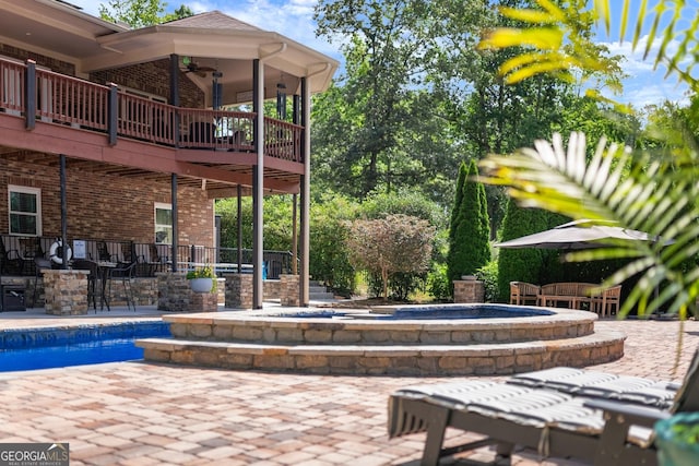 1572 Azalea Dr, Lawrenceville, GA 30043 - swimming pool featuring ceiling fan and a patio area