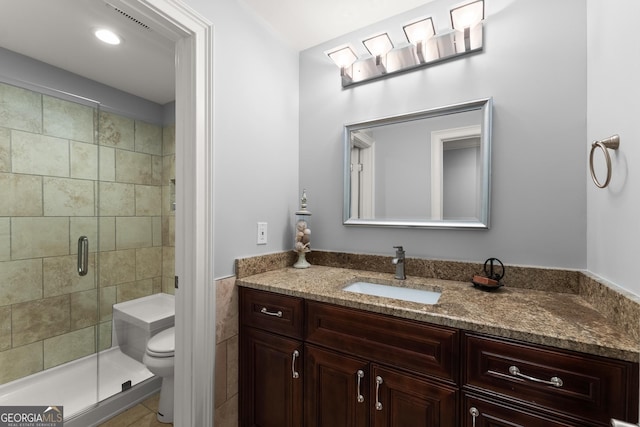 1572 Azalea Dr, Lawrenceville, GA 30043 - bathroom featuring vanity and a stall shower