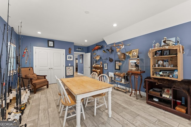 1572 Azalea Dr, Lawrenceville, GA 30043 - dining area featuring light wood finished floors and recessed lighting
